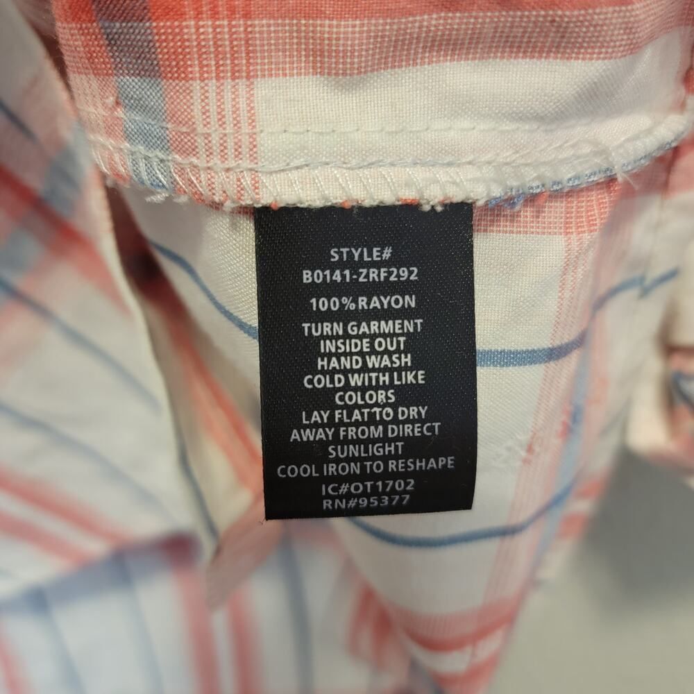 Sanctuary Boyfriend Fit Plaid Button Down Shirt Blue Red Size M Cabincore - Picture 4 of 13